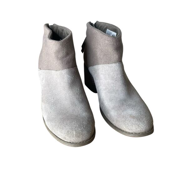 TOMS Women's Boots Size 10 AnkleLacy Forged Iron Suede Felt Desert Taupe Bootie - Picture 8 of 9